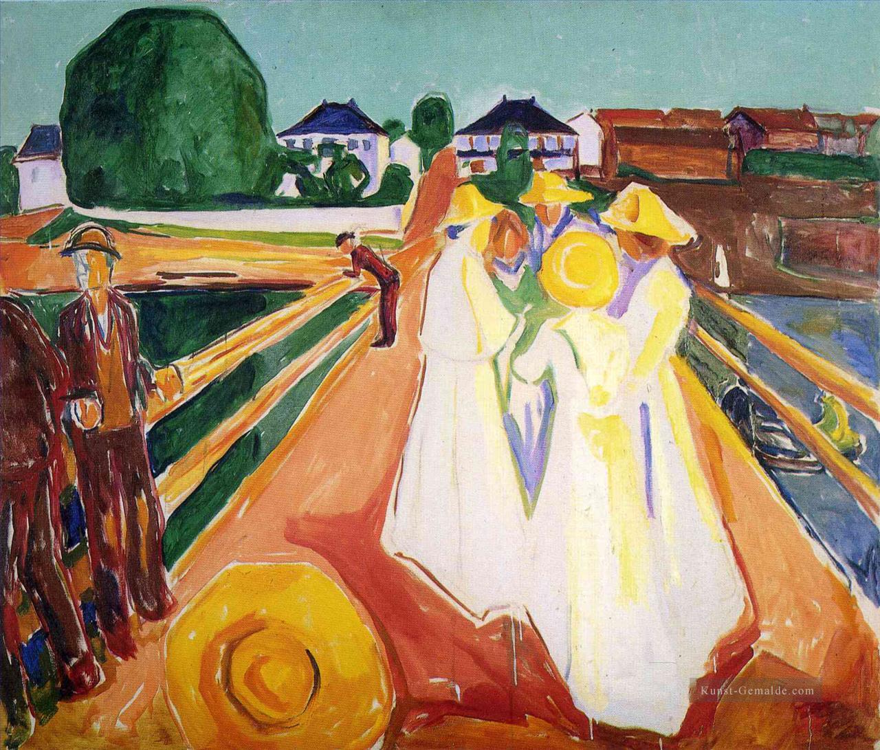 Frauen auf der Brücke Edvard Munch Ölgemälde